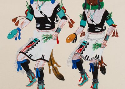 Color drawing of Hopi dancers